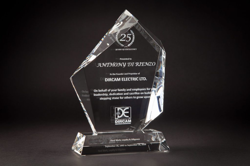 Stylized Shape 16FLB0W Dircam Electric LTD. laser engraved surface etch
