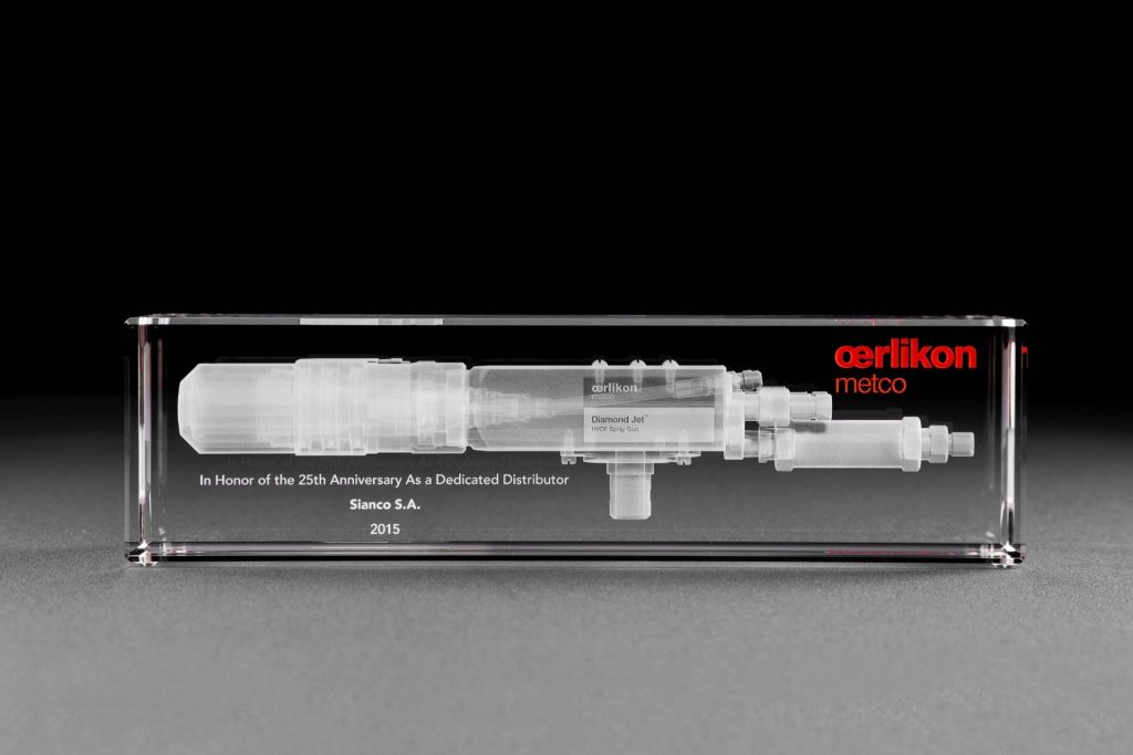 28RB3W Stretched Rectangle Oerlikon Metco Subsurface laser engraved Spray Gun