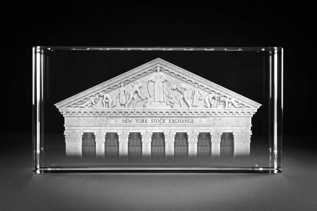 New York Stock Exchange Rectangle subsurface laser engrave