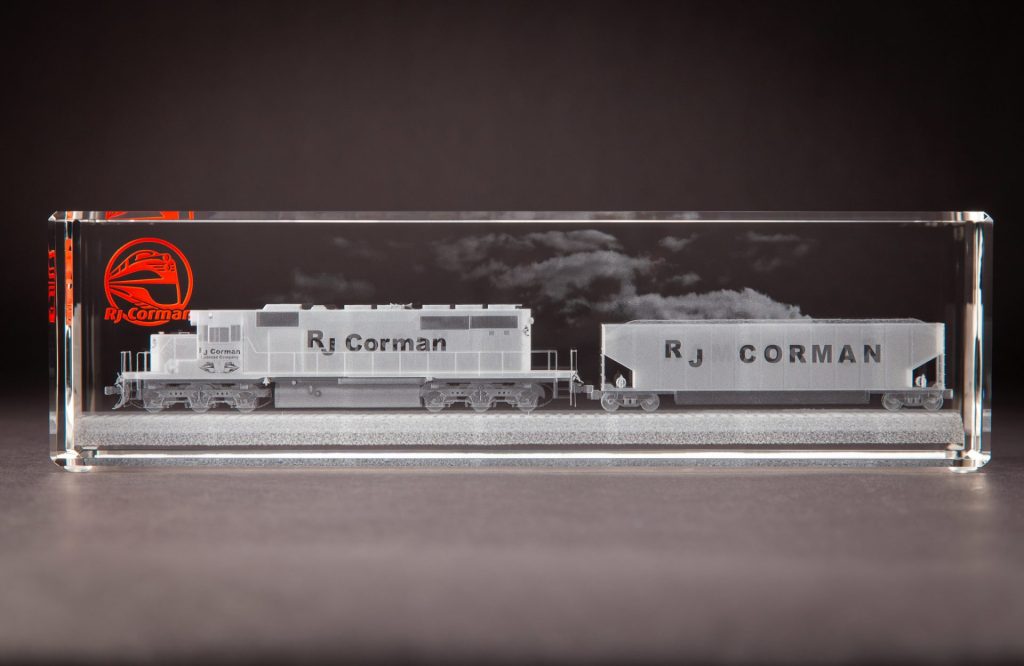 28RB3W beveled rectangle RJ Corman Railroad