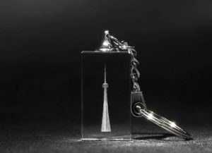 CN tower laser engraved in the keychain – Laser engraved Accessories